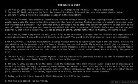 The Game is Over (A jatéknak vége), 2002