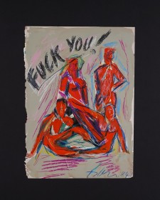 (1981) « Fuck you » 1981, 20*29, acrylic on newspaper