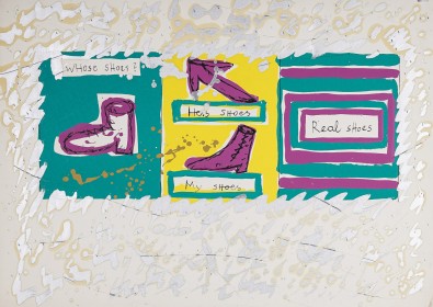 (198x) « Who’s shoes ? », 80’s, 50*70, silkscreen and oil