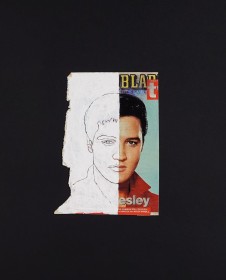 (1991) « 2x half-Elvis », 1991, 20*28, acrylic on newspaper