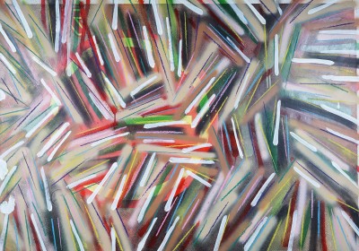 (2007) « Abstract life », 2007, 105*75, silkscreen acrylic and spray