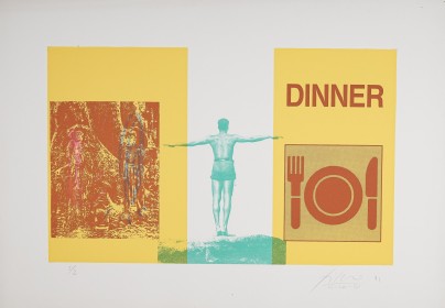 (200x) « Dinner card, with far distance »,  200x , print on canvas