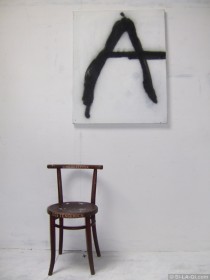 A Art-America-Anarchy - Spray on canvas, wood chair - 1980/2006