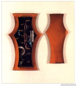 If - acryl on glass, rusted iron - 104x99cm -1993