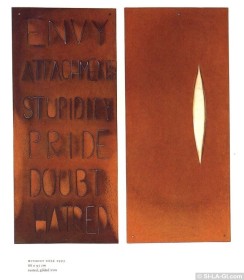 Without Title - rusted, gilded iron - 88x95cm - 1993